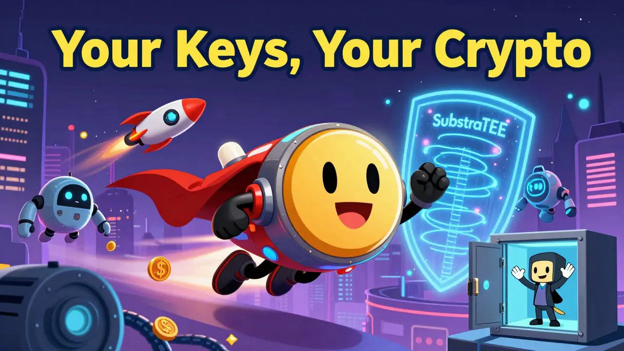 The PDEX token flying through a digital skyline with security shields and ZK-rollups.