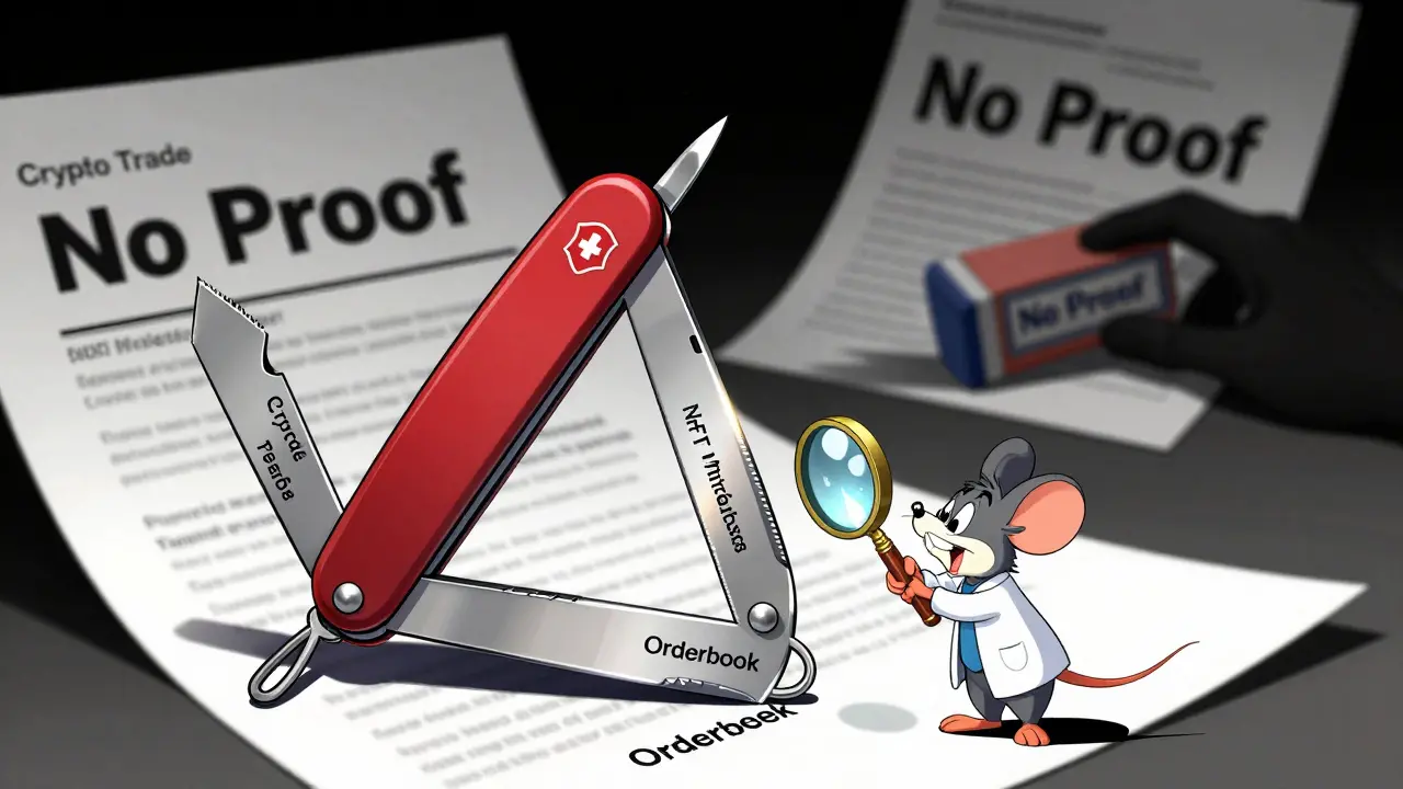 A broken Swiss Army knife with missing tools, representing Tegro’s incomplete features.