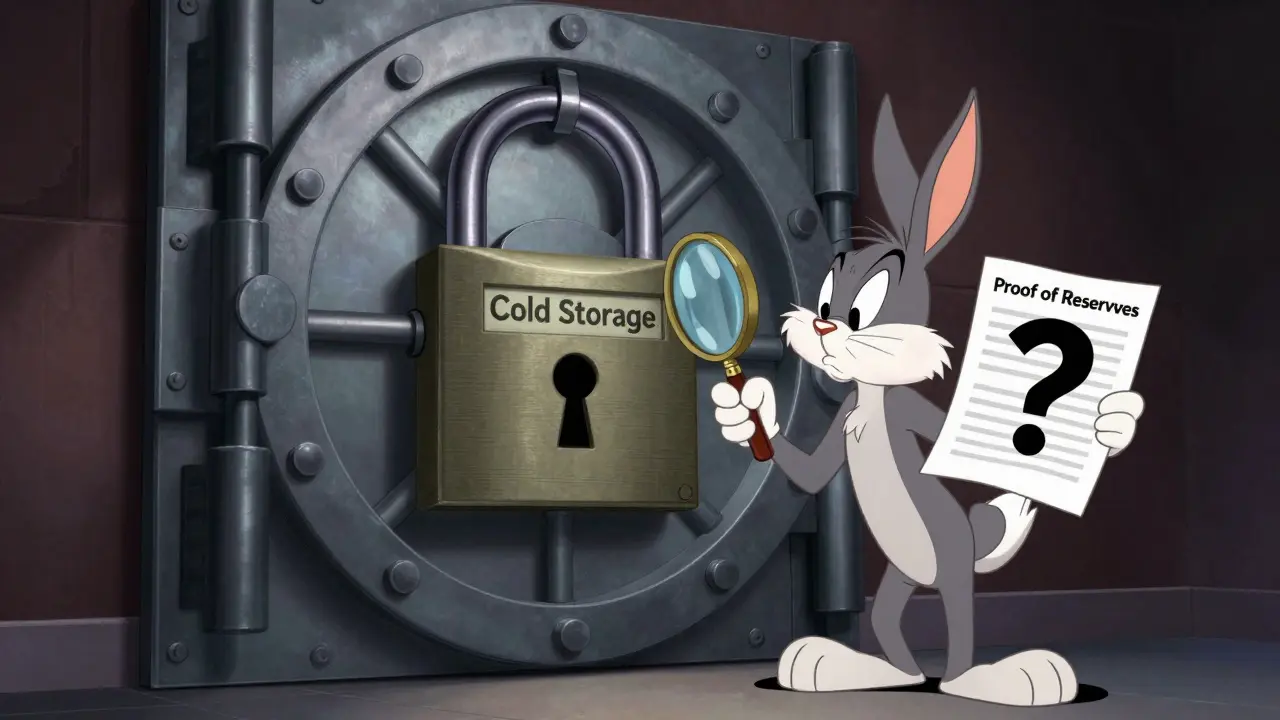 A secure cartoon vault with a large padlock and a character searching for missing documents.