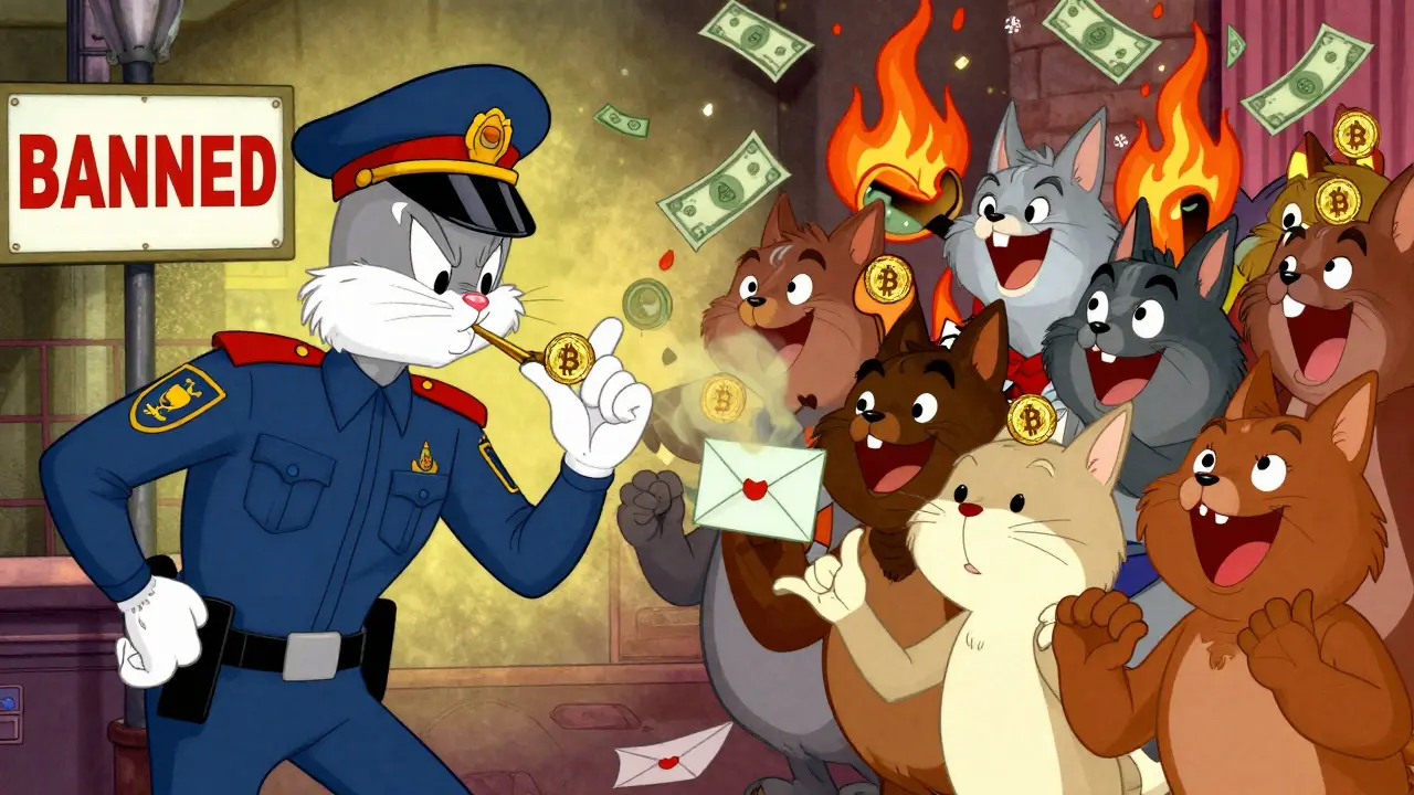 Animals trading crypto secretly despite ban signs