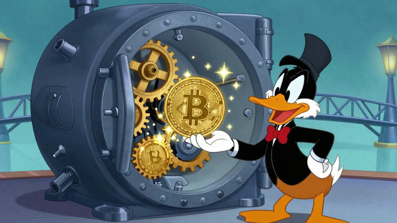 Custodian vault transforming native crypto into wrapped token magically