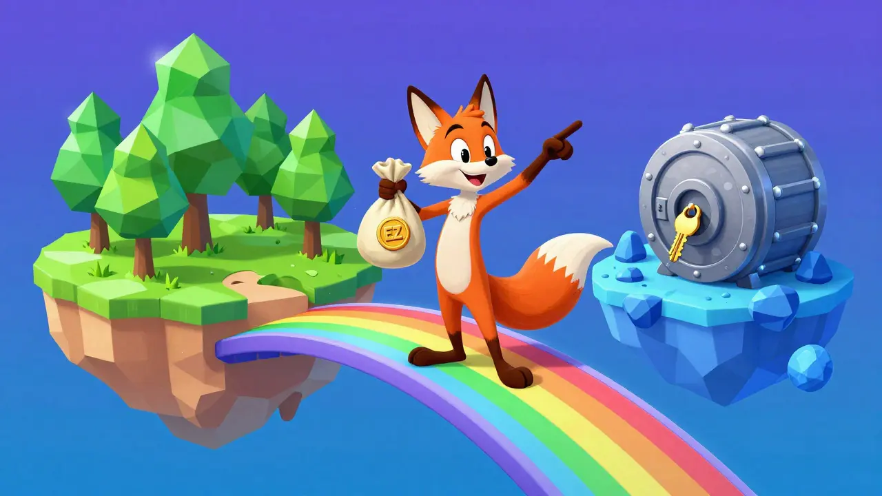 Fox crossing bridge between crypto chains with EZ key