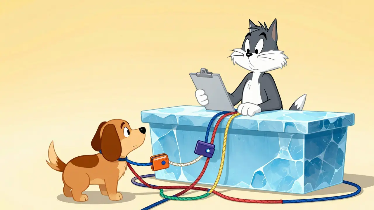 Cartoon character struggling to connect multiple crypto wallets for claiming
